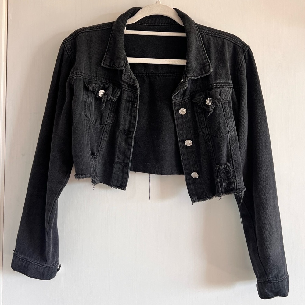 Jeans crop top jacket XS